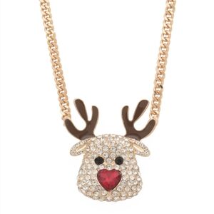 Betsey Johnson Christmas Reindeer Pendant Necklace NWT